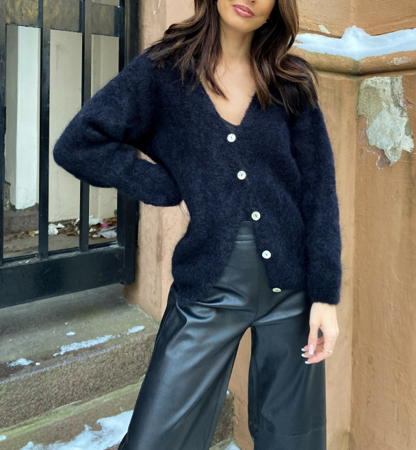 Cornelia Mohair Cardigan - Black  - Image 1