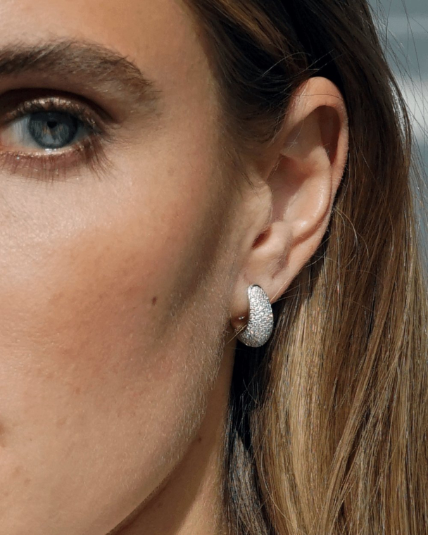 ICE HOOP SMALL PAVE SILVER - Image 2