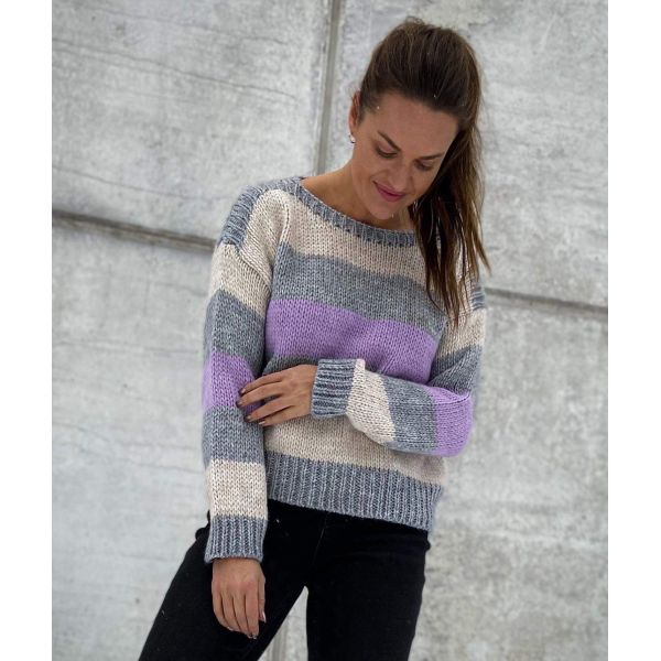 PXMERIAH Lavender stripe Pullover