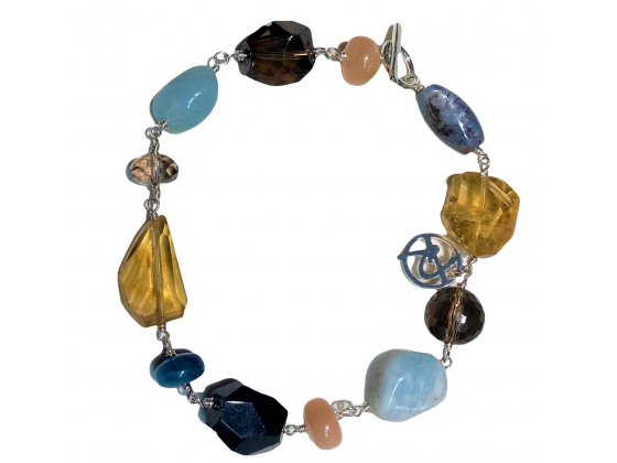 Joy of Gems (Multi colours) - Forgylt Armbånd