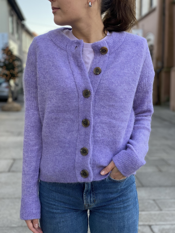 Sia Knit Cardigan - Violet Tulip/Melange