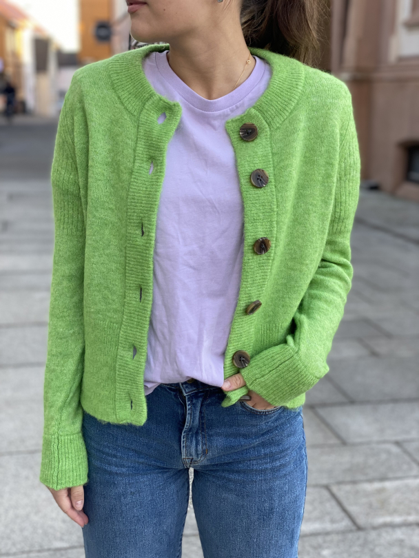 Sia Knit Cardigan - Greenery/Melange  - Image 2