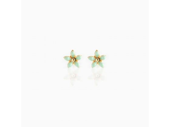 Aqua Enamel Flower - Ørepynt 