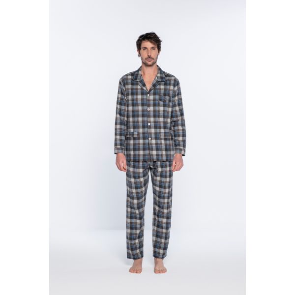 'Guasch' flanell herre pysjamas, grå