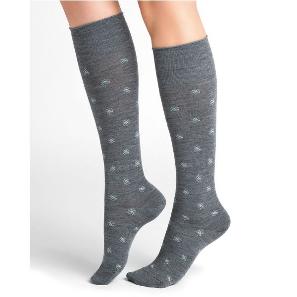 'Laine' merino knee-highs, grå