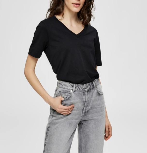 Standard V-Neck Tee  - Black - Image 2