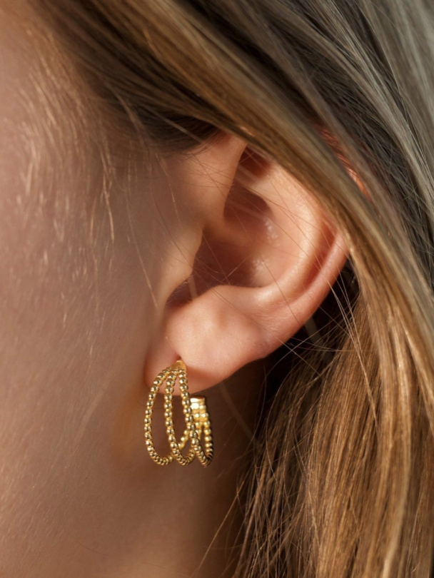 Triple hoops øredobb petite - Image 3