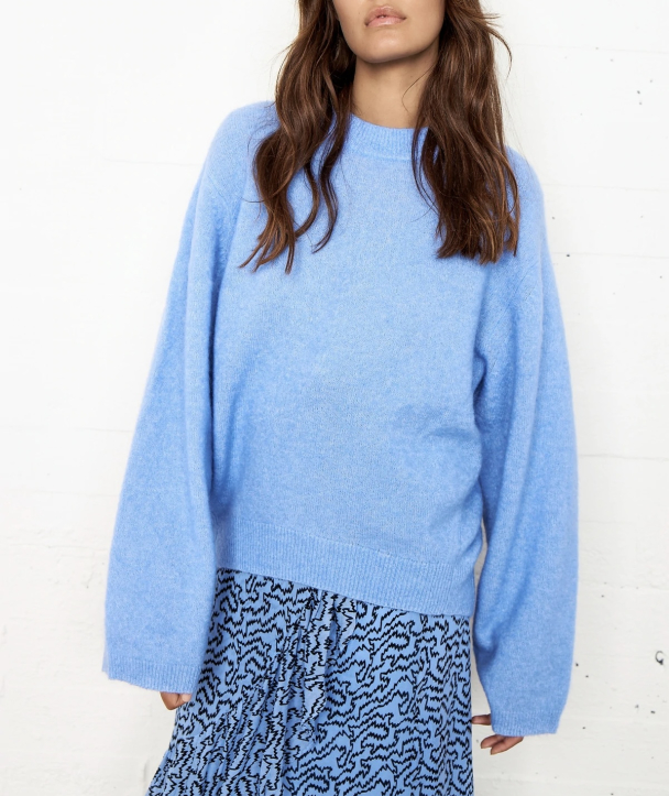 Brook Knit Wide Sleeve - Cornflower Blue  - Image 3