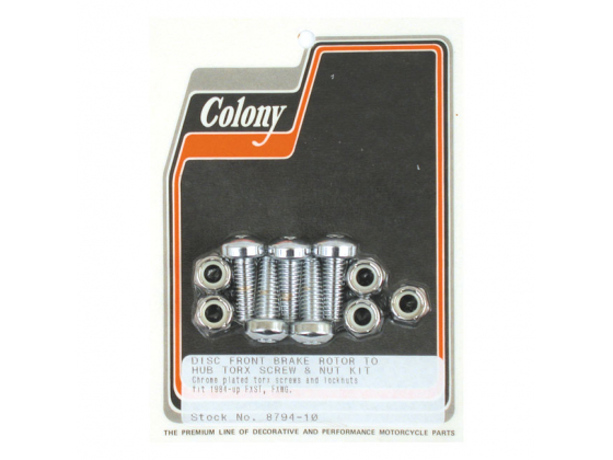BRAKE ROTOR BOLT & NUT KIT. FLAT TORX