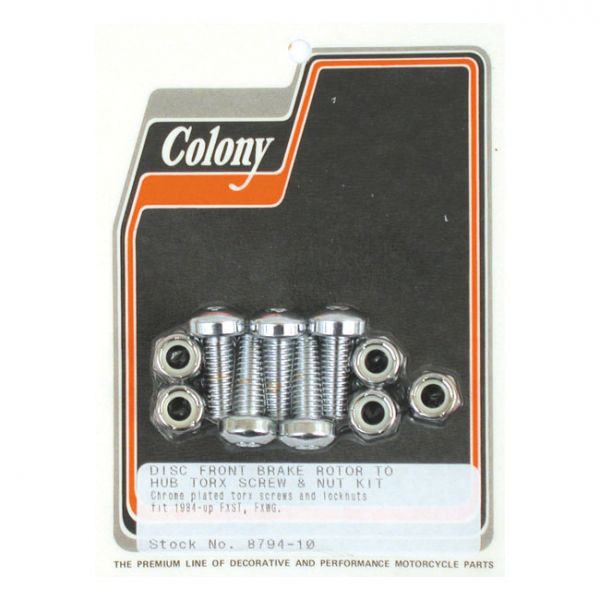 BRAKE ROTOR BOLT & NUT KIT. FLAT TORX