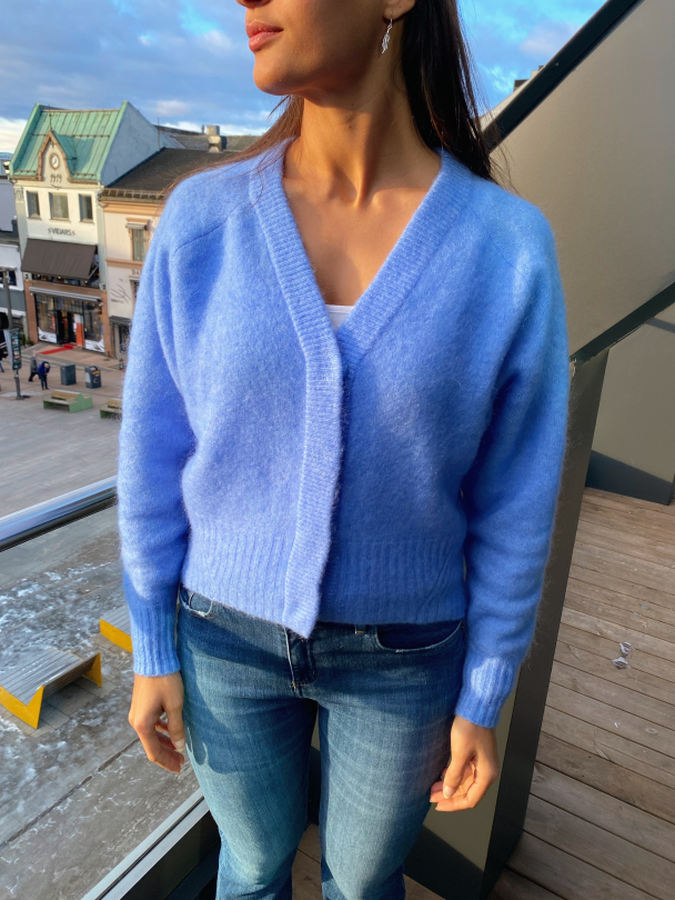 Brook Knit Boxy Cardigan - Cornflower Blue  - Image 1