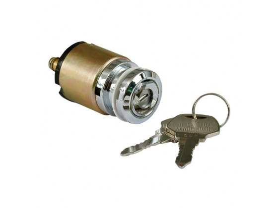 FX STYLE IGNITION SWITCH 'THIN', FLAT KEY. CHROME