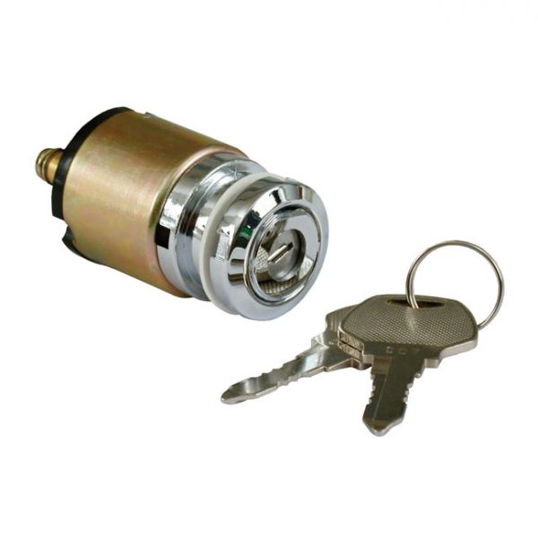 FX STYLE IGNITION SWITCH 'THIN', FLAT KEY. CHROME