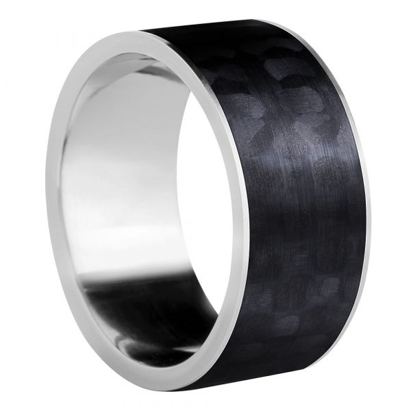 Carbon og titan ring - 10mm