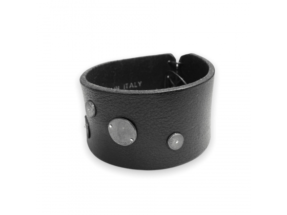 Gjenbruk armbånd av lær og sølv - 40mm