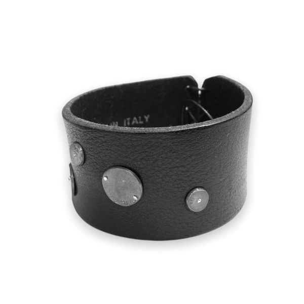 Gjenbruk armbånd av lær og sølv - 40mm