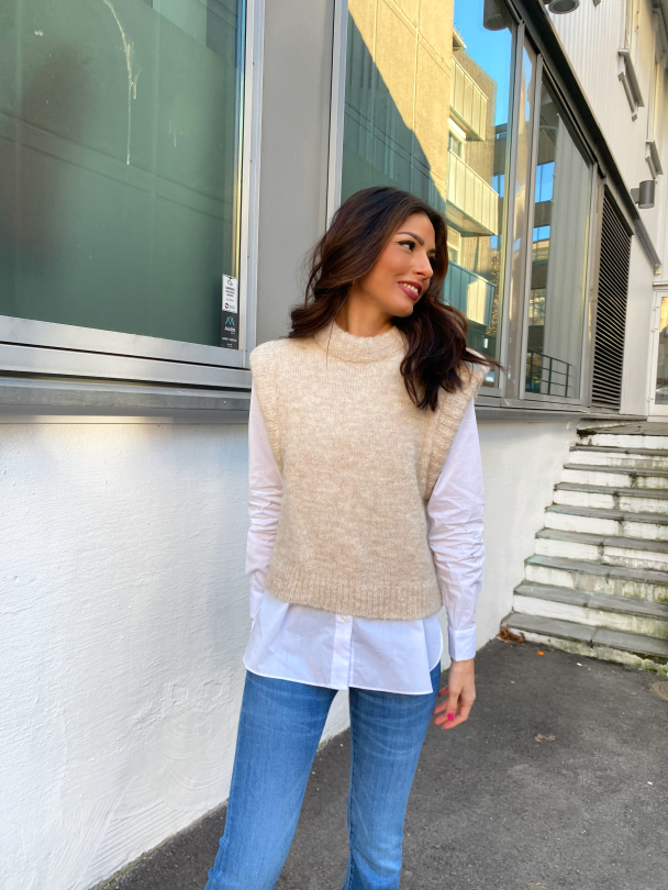 Randi Knit Vest - Sandshell  - Image 4