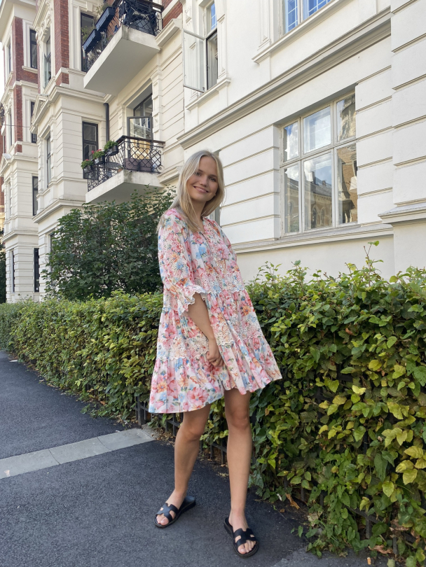 Cotton Slub Button Down Dress - Butterfly Field - Image 2