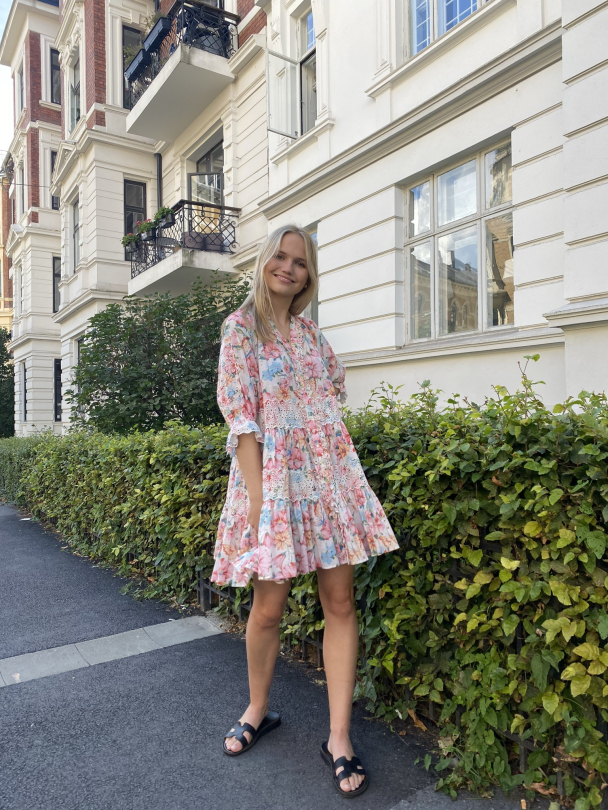 Cotton Slub Button Down Dress - Butterfly Field - Image 4