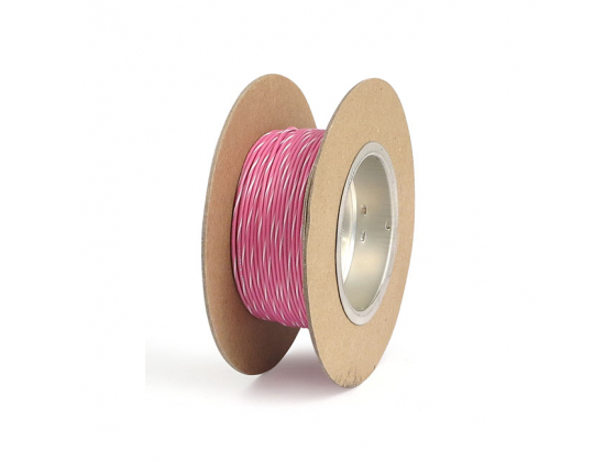 NAMZ, WIRE ON SPOOL. 18 GAUGE, 100FT. PINK/WHITE