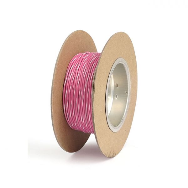 NAMZ, WIRE ON SPOOL. 18 GAUGE, 100FT. PINK/WHITE
