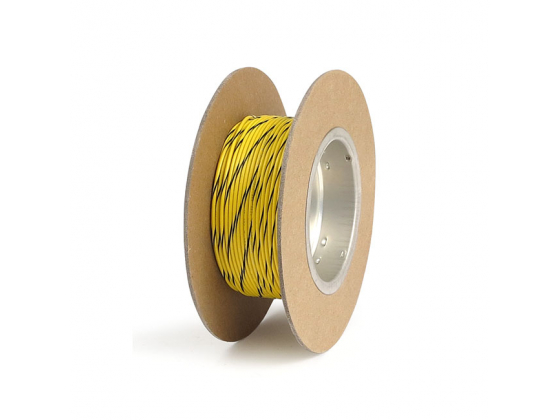 NAMZ, WIRE ON SPOOL. 18 GAUGE, 100FT. YELLOW/BLACK