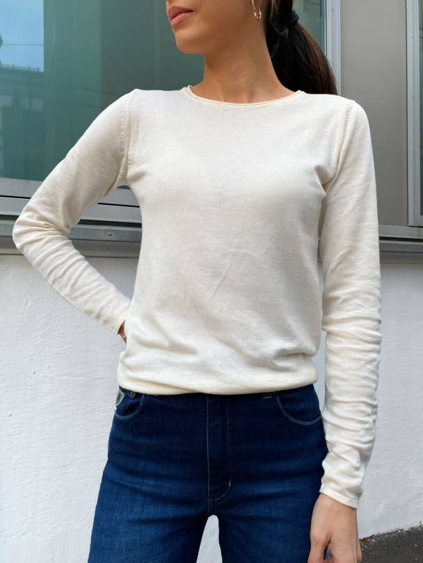 Lydia Knit O-Neck - Birch  - Image 1