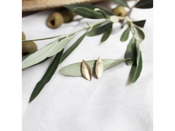Ørepynt - Bronze / Gold Olive Leaf