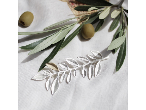 Brosje - Silver Olive Branch