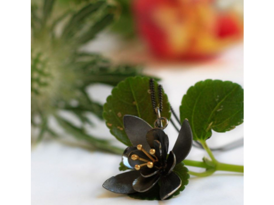 Halskjede - Oxidized Silver Lovely Flowers 