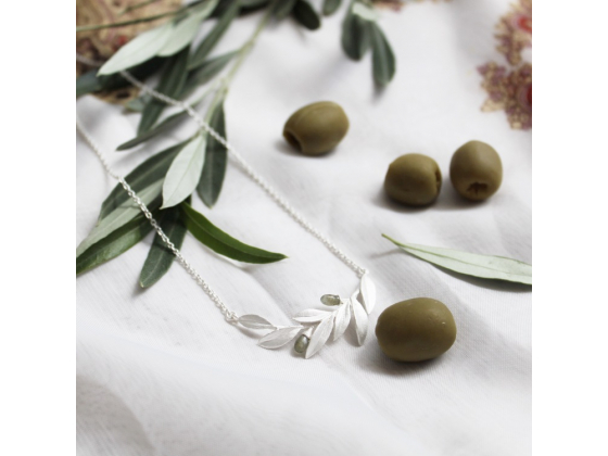 Halskjede - Silver Olive Twig 