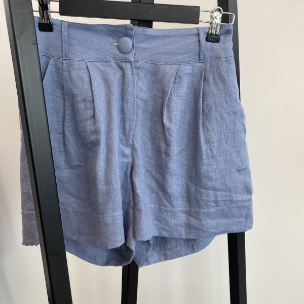 Maren Linen Shorts Dusty Blue