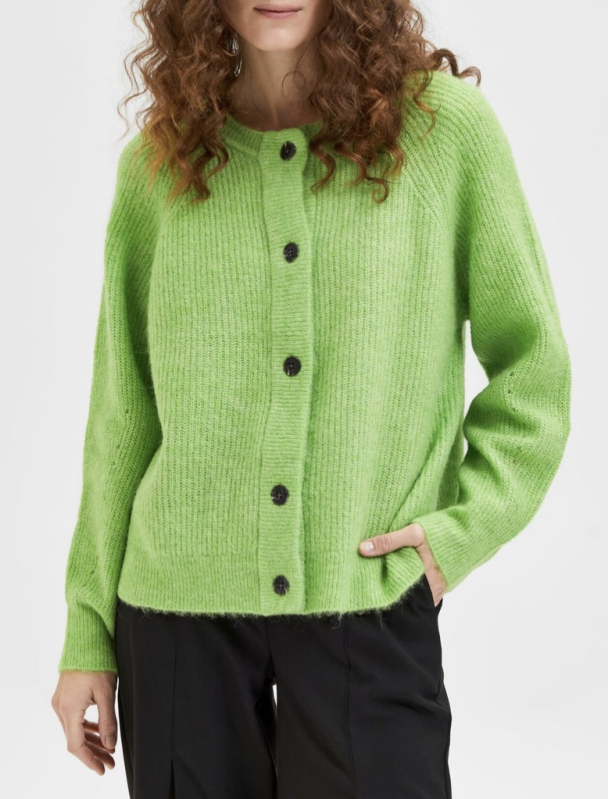 Lulu Knit Short Cardigan B Coll - Greenery/Melange - Image 2