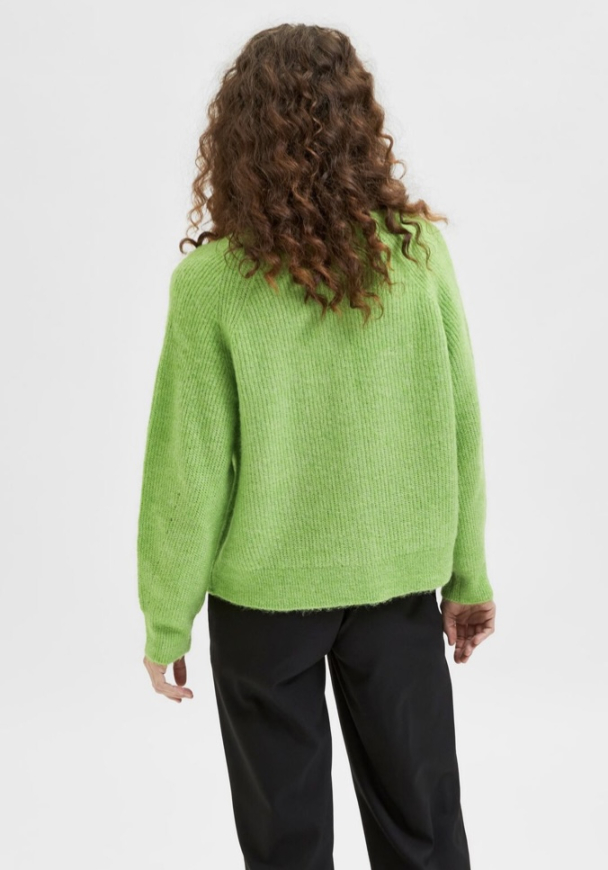 Lulu Knit Short Cardigan B Coll - Greenery/Melange - Image 3