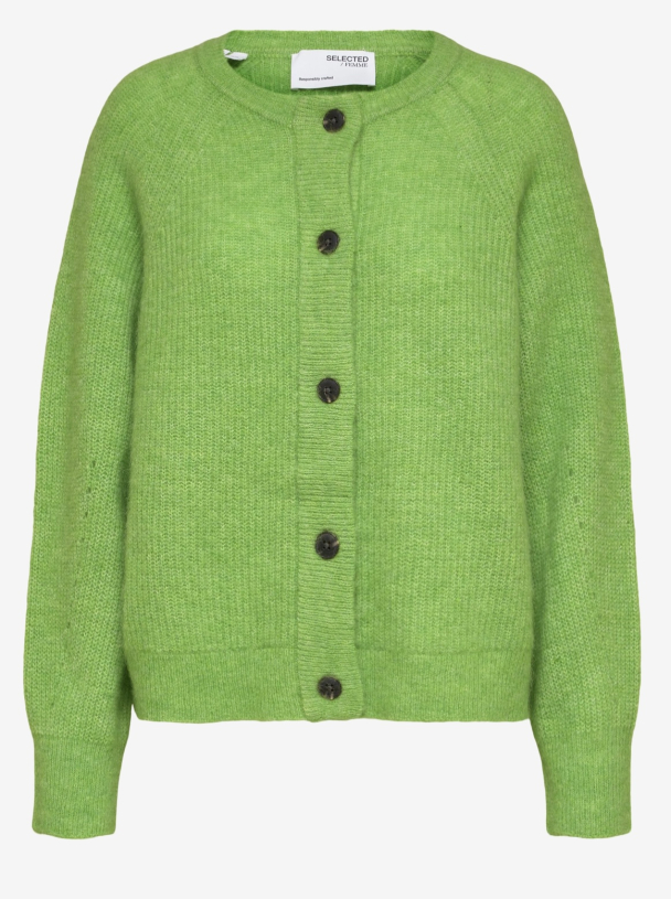 Lulu Knit Short Cardigan B Coll - Greenery/Melange - Image 4