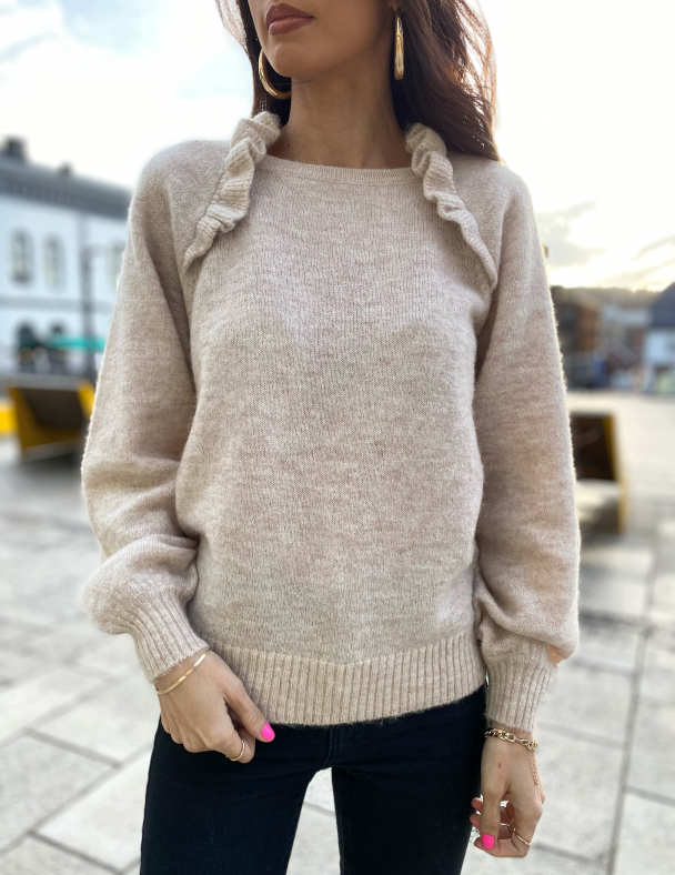 Lulu Knit Square Neck - Birch/Melange - Image 1
