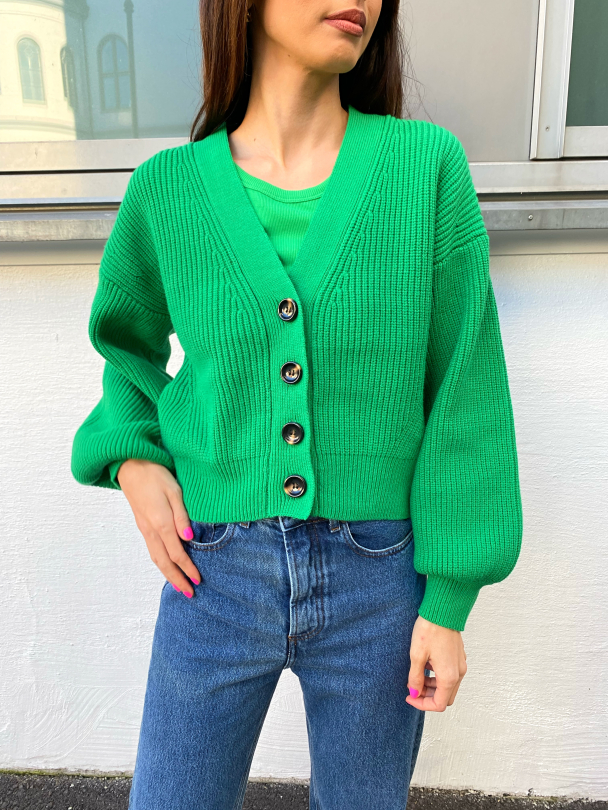 Embla V - Cardigan - Green Bee  - Image 1