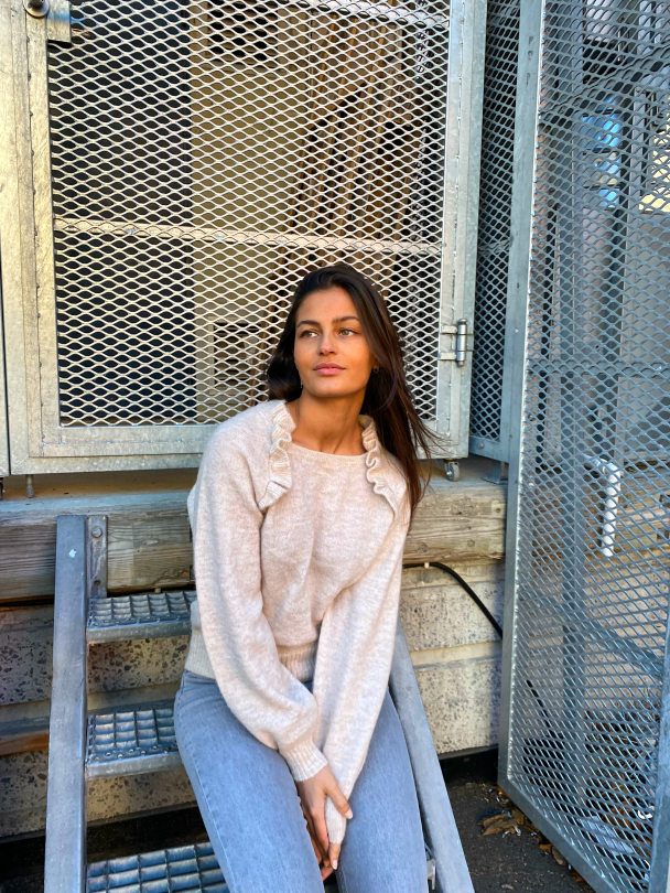 Lulu Knit Square Neck - Birch/Melange - Image 3
