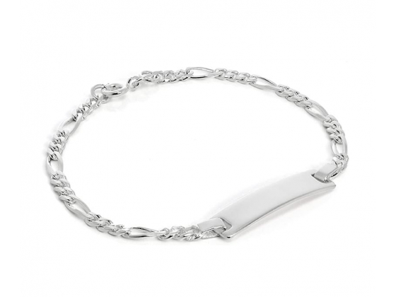 ID-Plate armbånd sølv