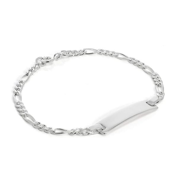 ID-Plate armbånd sølv