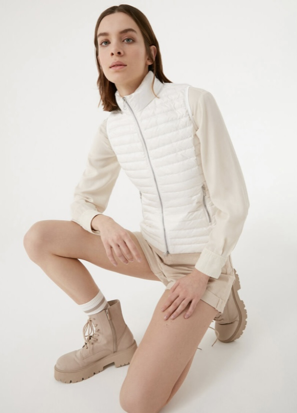 Ladies Down Vest - White  - Image 2