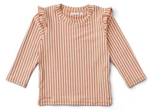 Liewood | Tenley Swim Tee Seersucker - Stripe Tuscany Rose/Sandy
