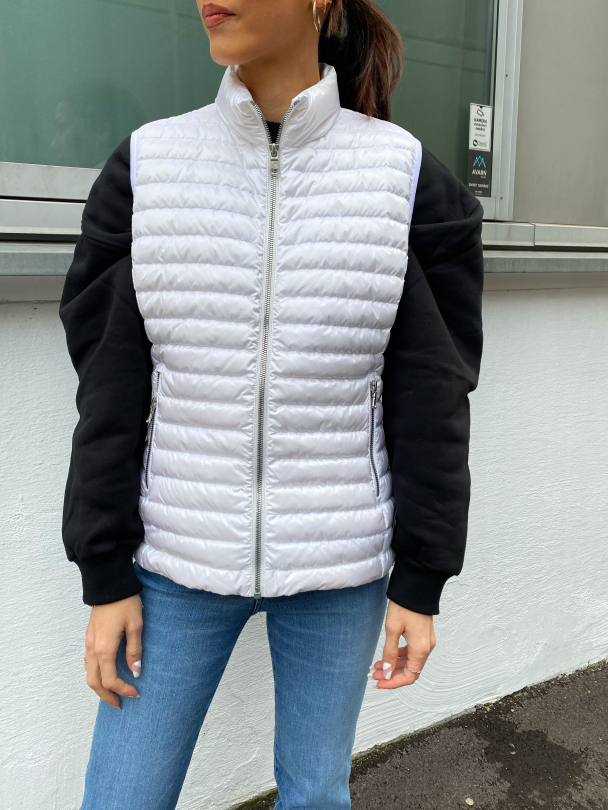 Ladies Down Vest - White  - Image 1