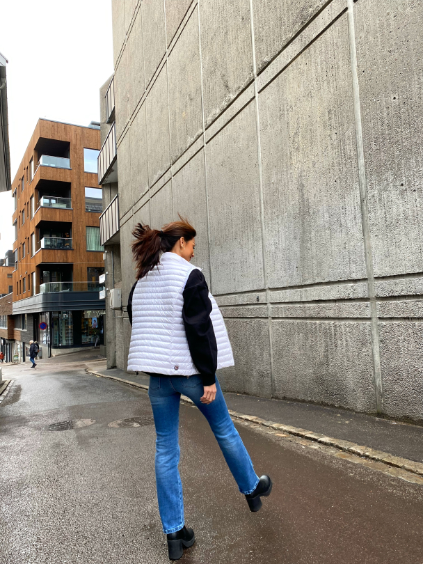 Ladies Down Vest - White  - Image 7