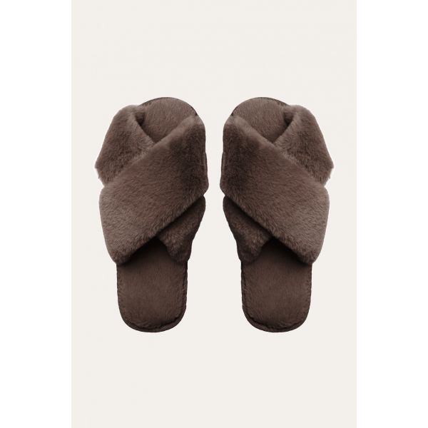 Lou Slippers Chocolate Brown