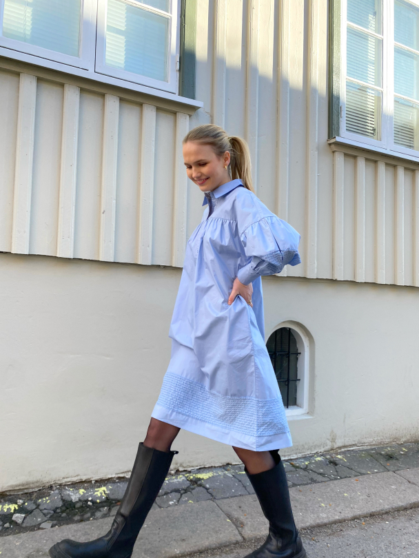 Henri New Shirt Dress - Brunnera Blue  - Image 3