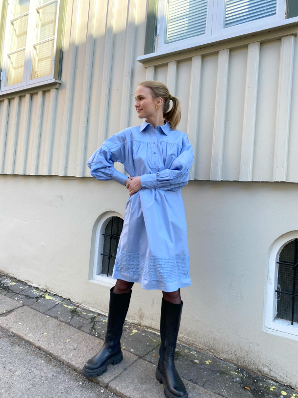 Henri New Shirt Dress - Brunnera Blue  - Image 4
