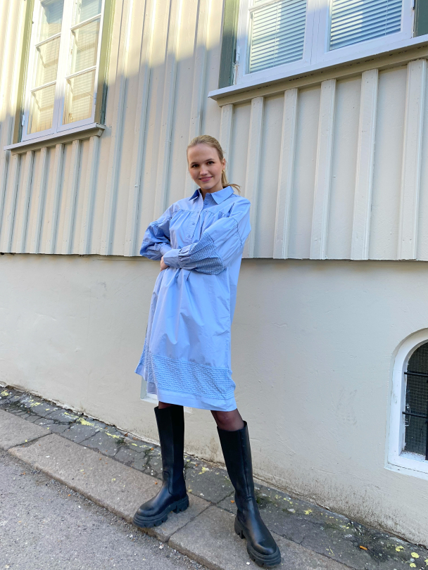 Henri New Shirt Dress - Brunnera Blue  - Image 5