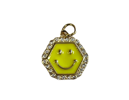 Smiley gul gullfarget 16 mm charms