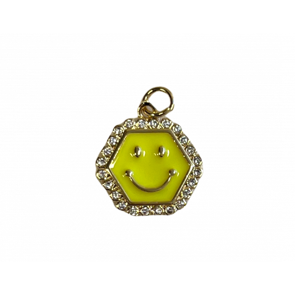 Smiley gul gullfarget 16 mm charms